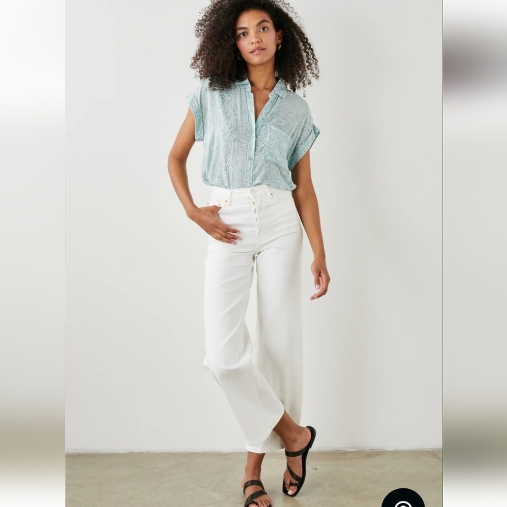 Womens Rails Whitney Shirt Size Large Mint Boa